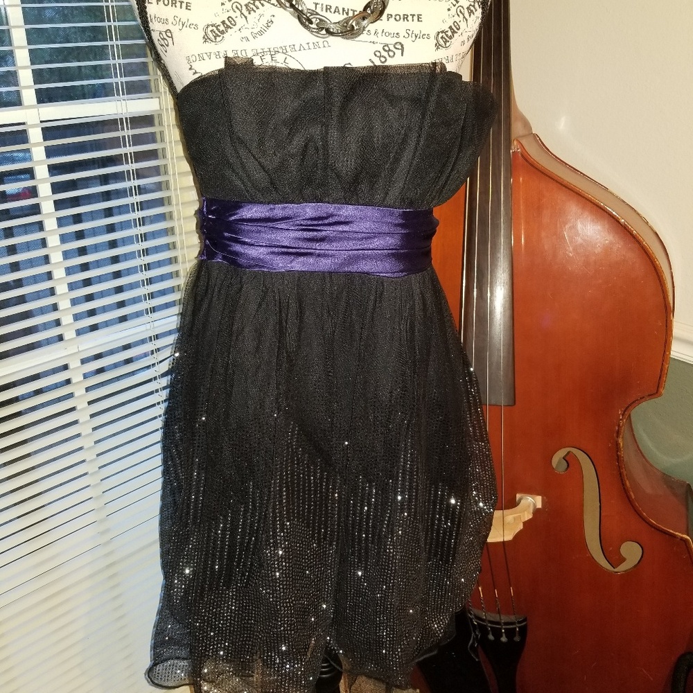 Black and purple party dress